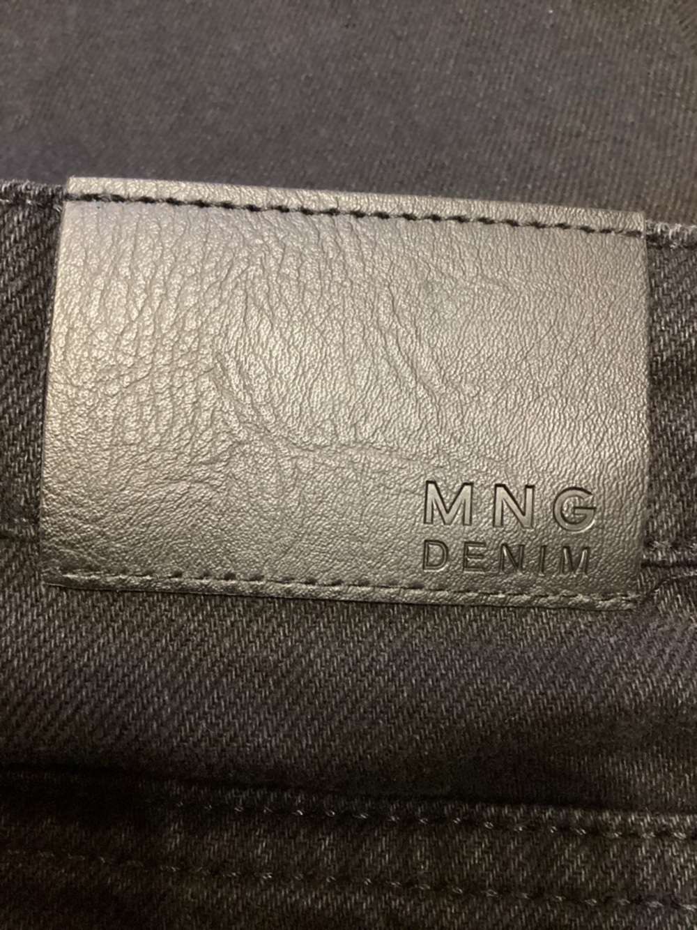 NWT MNG Black Wide Leg High Waist Denim Jeans Size 6 - Picture 8 of 8